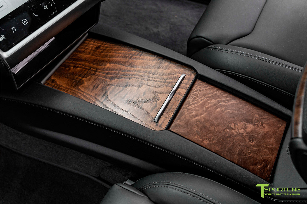 Tesla Figured Ash Center Console Flip Door