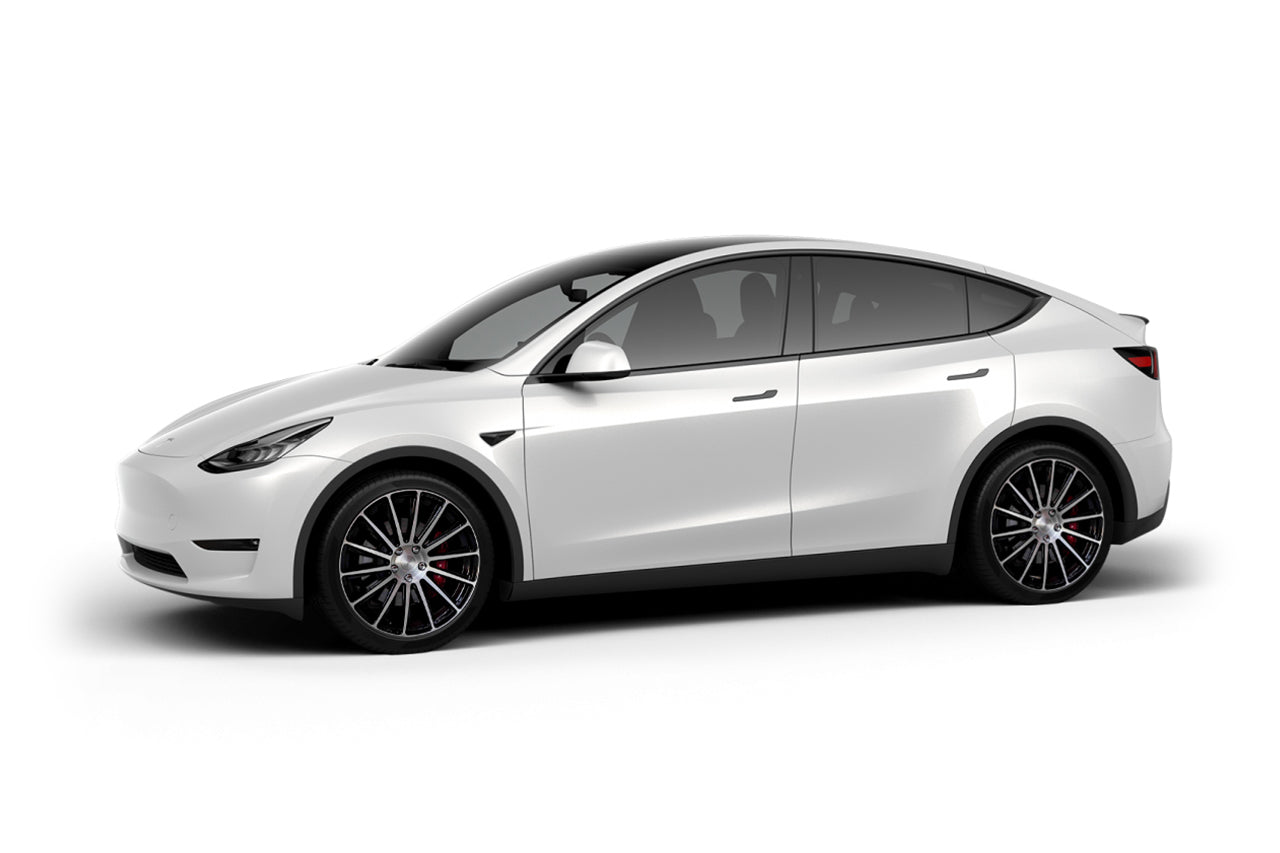 Pearl White Tesla Model Y 21 inch Forged Tesla Aftermarket Wheels