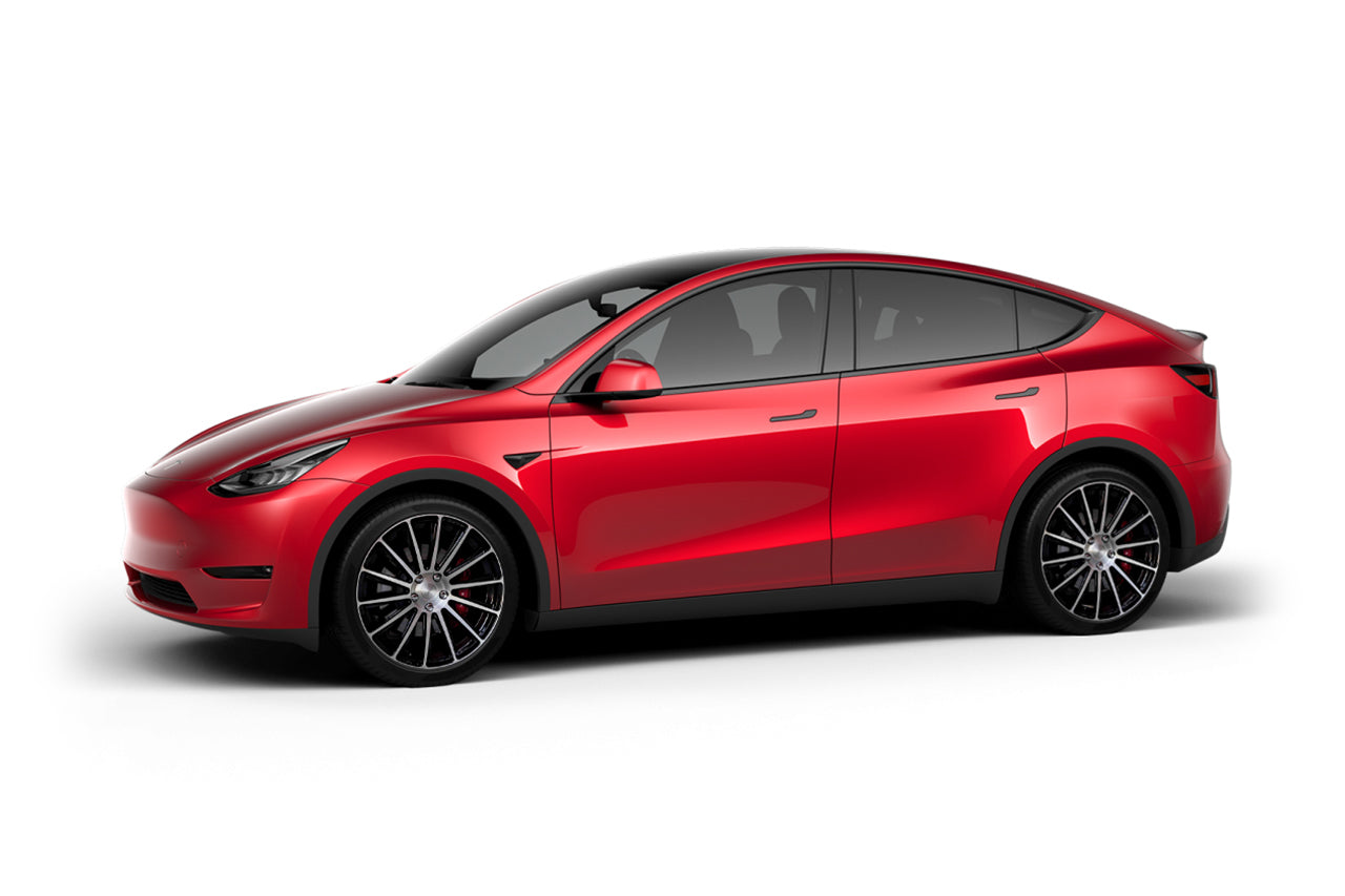 Red Multi-Coat Tesla Model Y 21 inch Forged Tesla Aftermarket Wheels