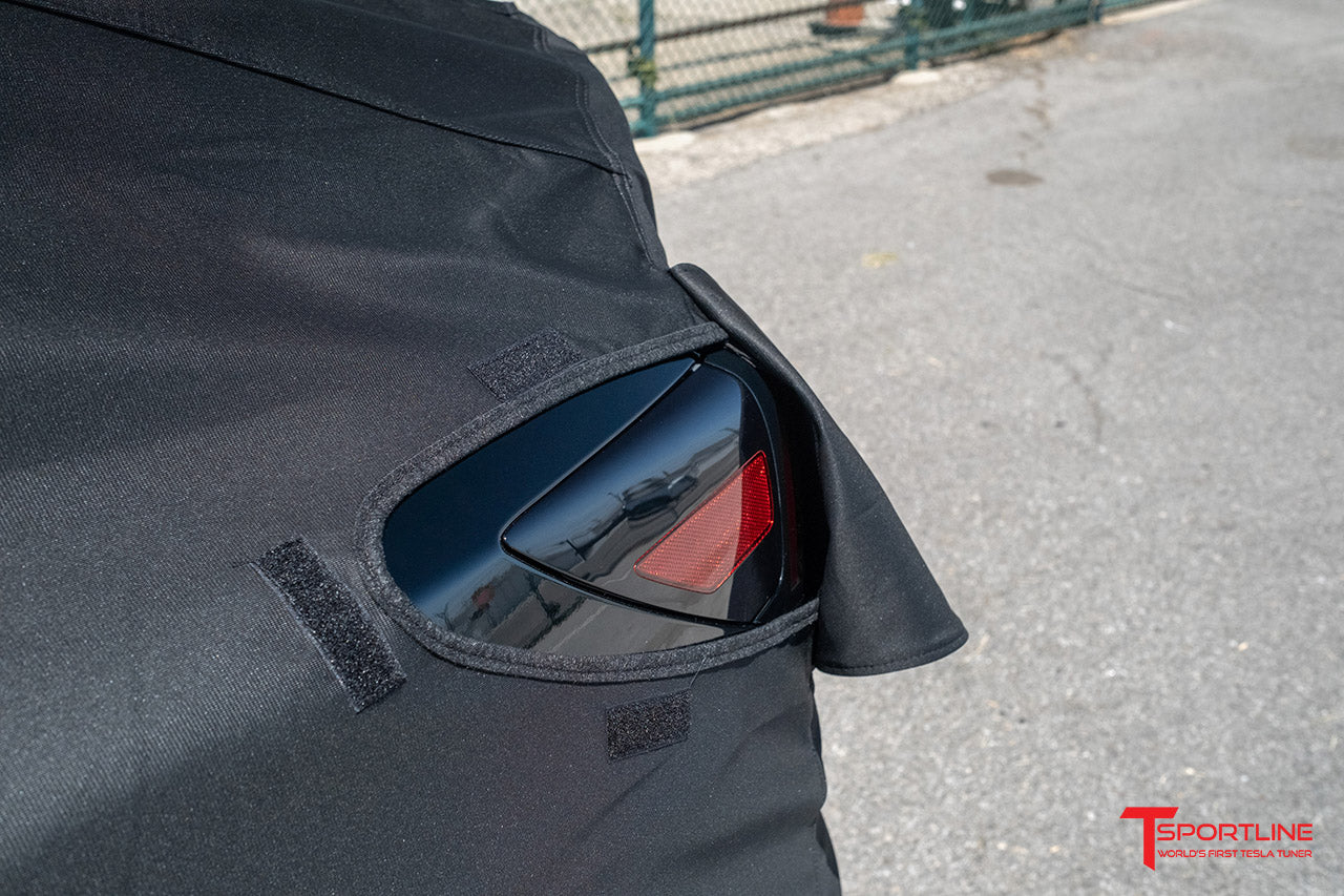 EVBOYS Car Cover for Tesla Model Y Accessories, Full Car Covers with Zipper  Door,Weather Dustproof Windproof Waterproof Ventilated Mesh & Charging
