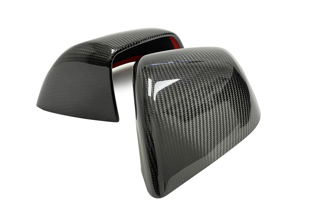 Tesla Model Y Precision Carbon Fiber Side Mirror Caps (Set of 2 Covers)