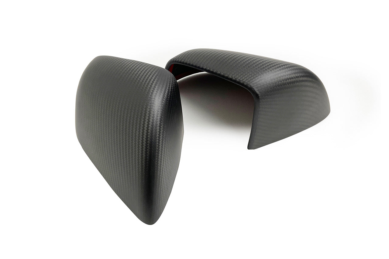 Tesla Model Y Precision Carbon Fiber Side Mirror Caps (Set of 2 Covers)