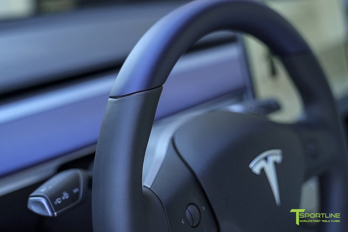 Tesla Model 3 Satin Deep Blue Metallic Interior Trim Kit (Steering Wheel + Dash Panel)