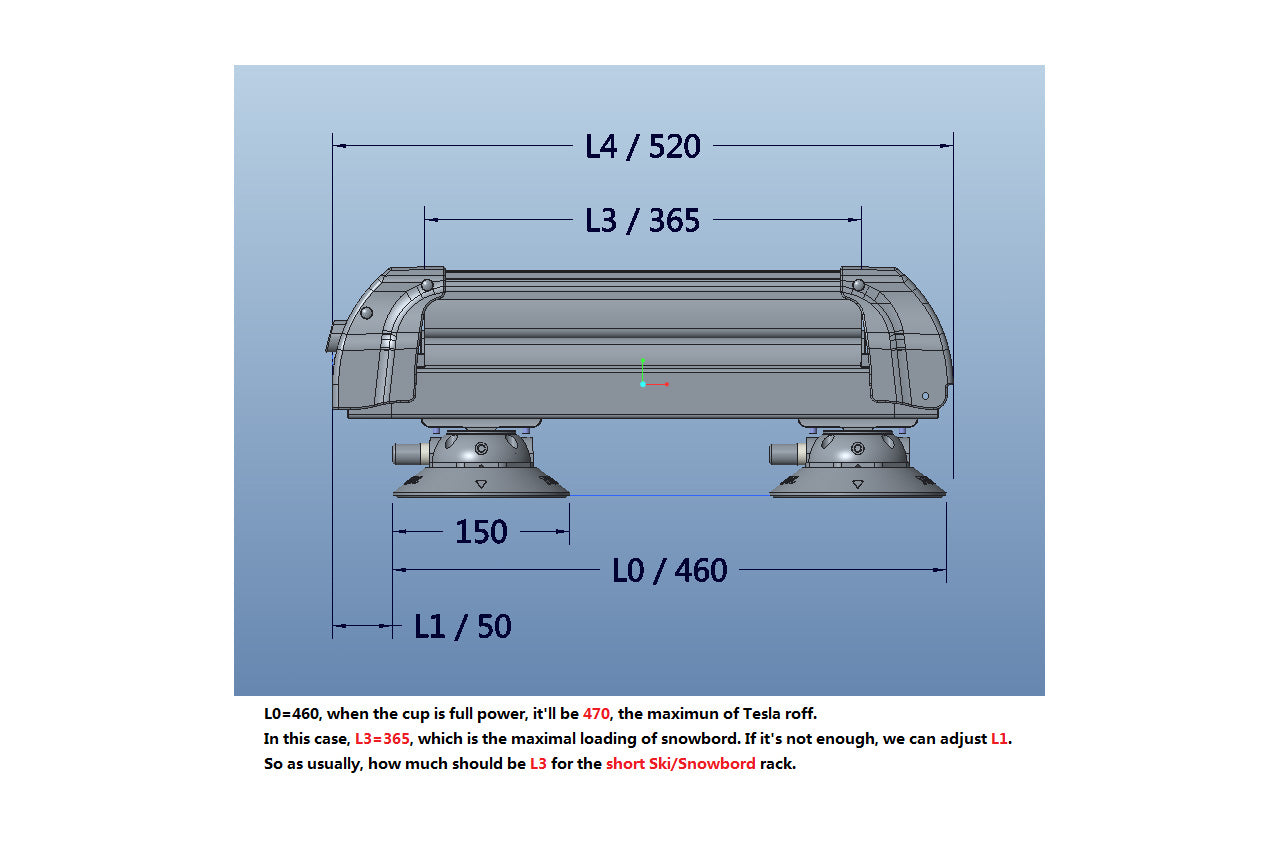 TreeFrog Pro Vacuum Cup Quick Mount Ski & Snowboard 365H Carrier Roof Rack for Tesla Model S / X & 3 / Y